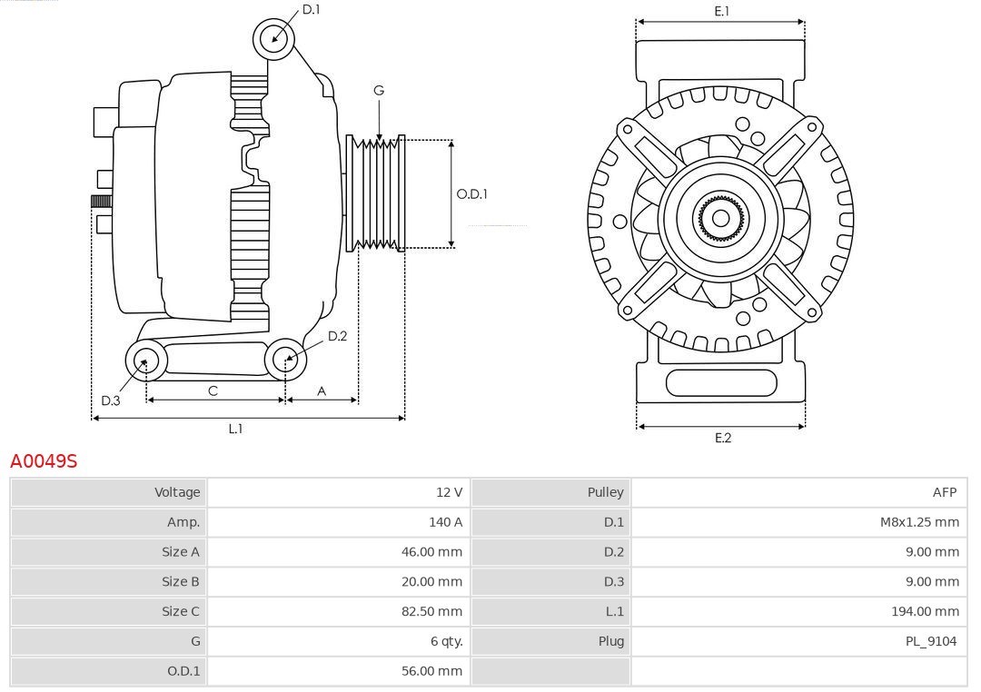 Generator AS-PL A0049S 5