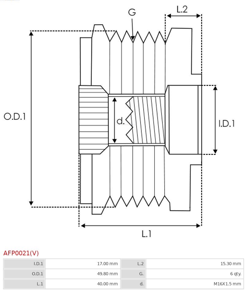 Generatorfreilauf AS-PL AFP0021V 4