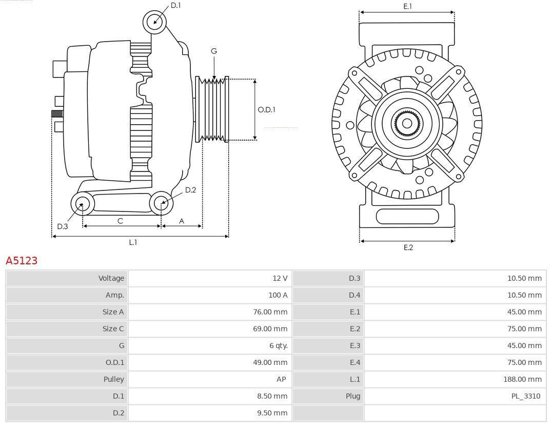 Generator AS-PL A5123 5