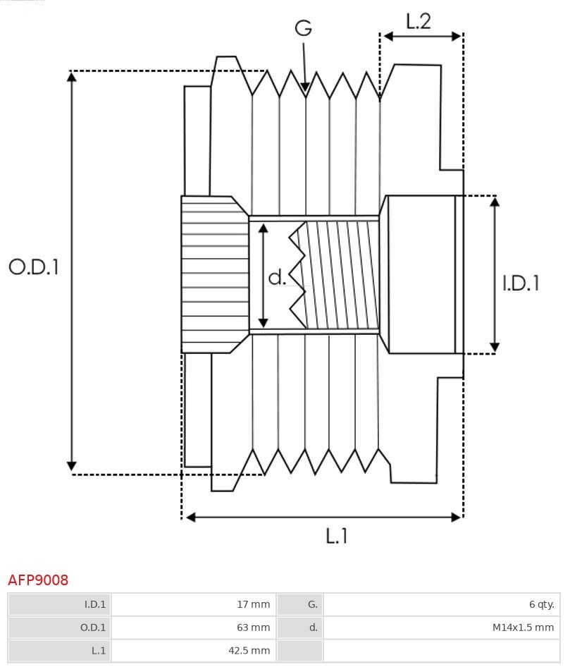 Generatorfreilauf AS-PL AFP9008 4