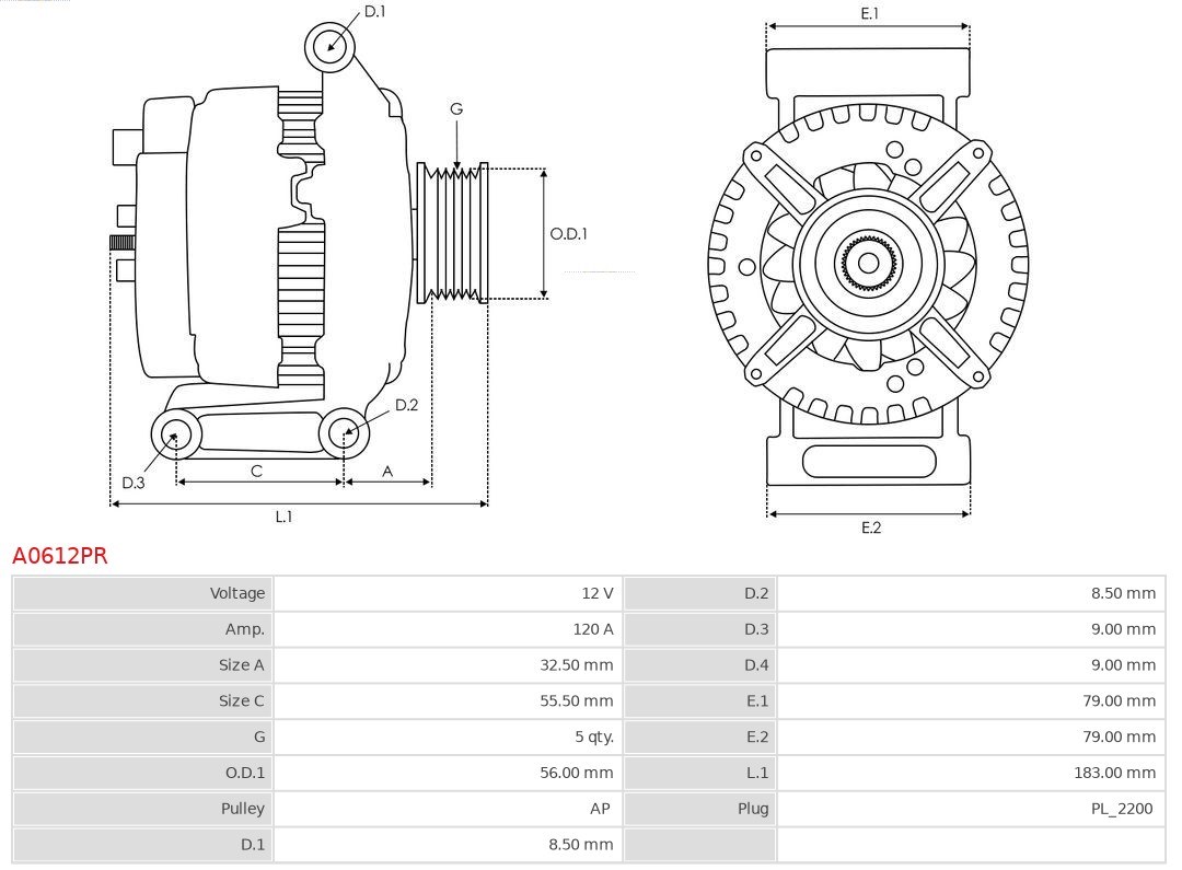 Generator AS-PL A0612PR 5