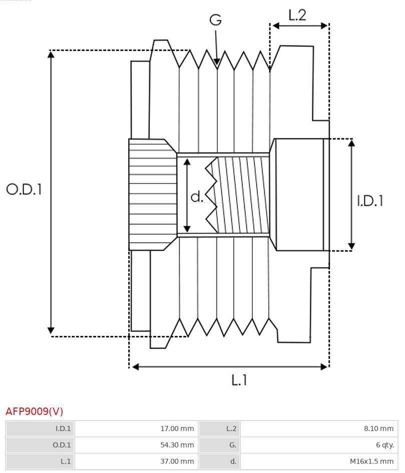 Generatorfreilauf AS-PL AFP9009V 4
