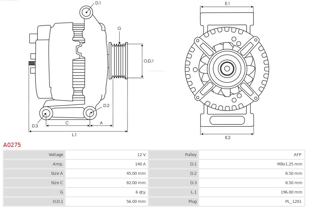 Generator AS-PL A0275 5