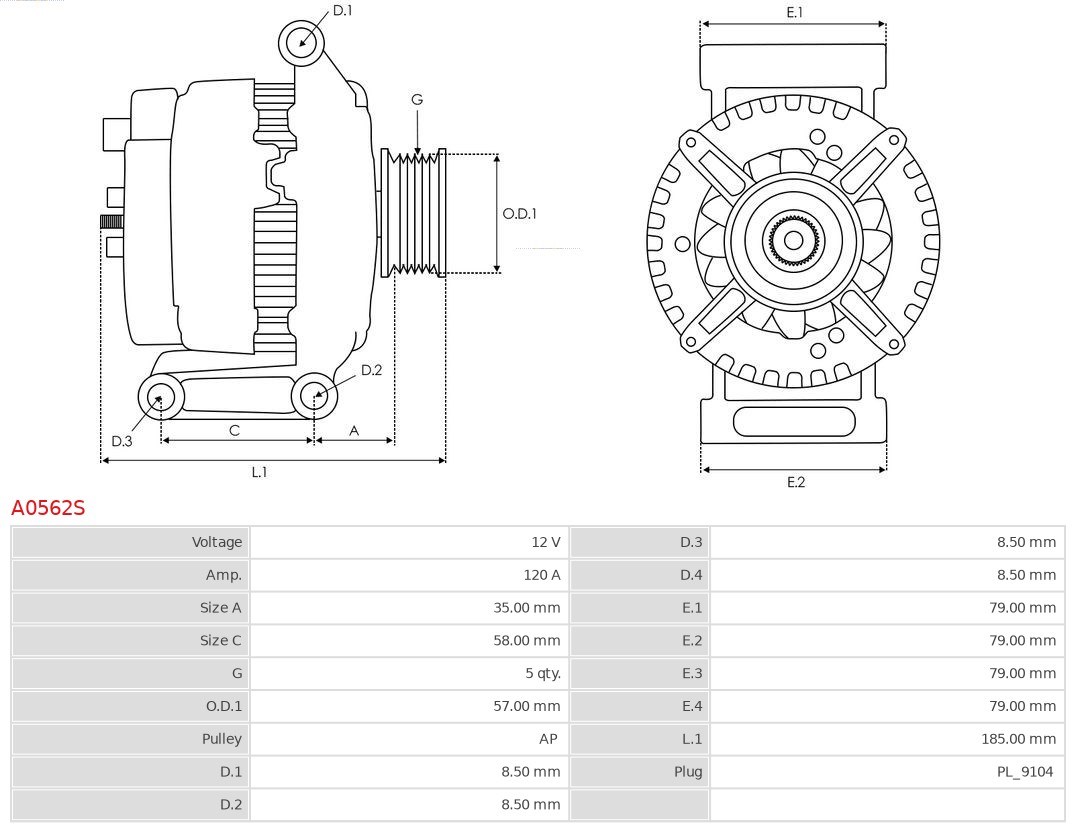 Generator AS-PL A0562S 5
