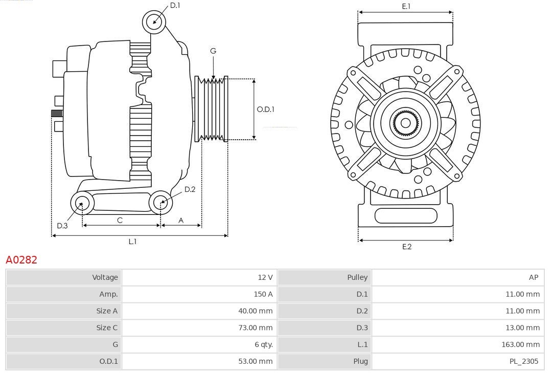 Generator AS-PL A0282 5