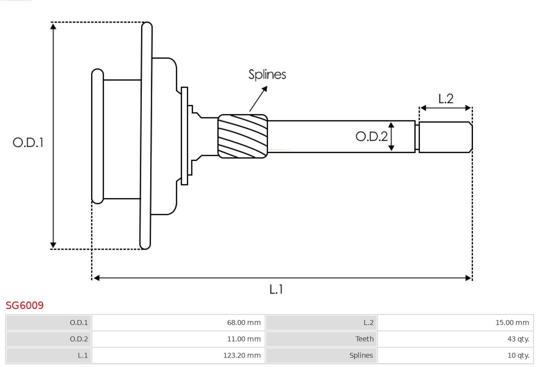 Hohlrad, Planetengetriebe (Starter) AS-PL SG6009 4