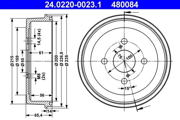 Bremstrommel ATE 24.0220-0023.1