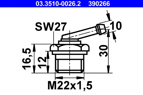 Adapter, Bremsleitung ATE 03.3510-0026.2