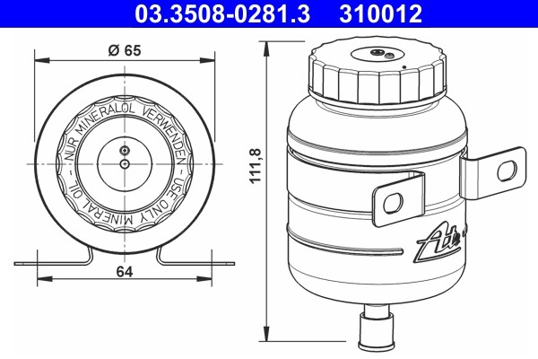 Ausgleichsbehälter, Bremsflüssigkeit ATE 03.3508-0281.3