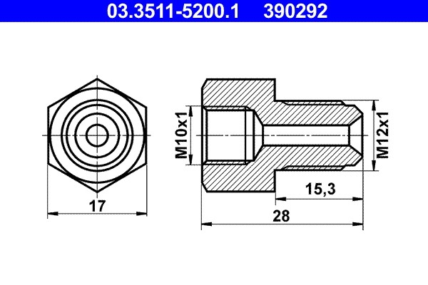 Adapter, Bremsleitung ATE 03.3511-5200.1