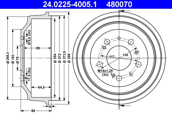 Bremstrommel ATE 24.0225-4005.1