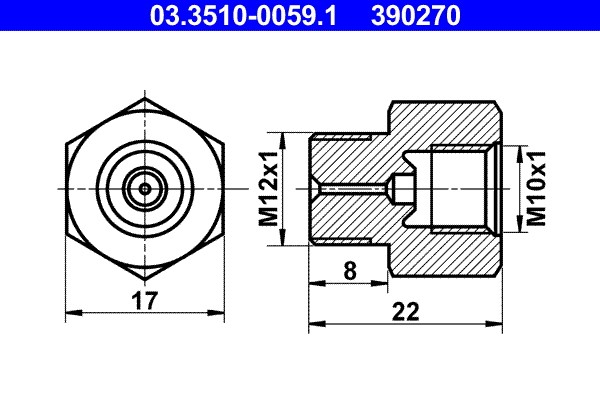 Adapter, Bremsleitung ATE 03.3510-0059.1