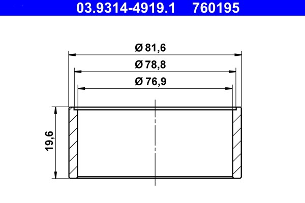 Montagering, Staubschutzkappe (Bremssattelkolben) ATE 03.9314-4919.1