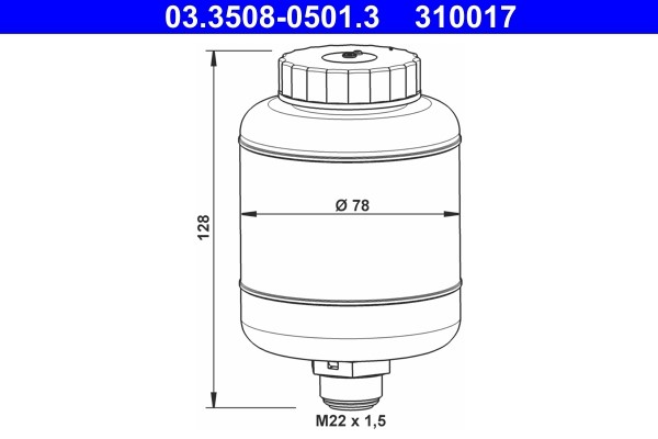 Ausgleichsbehälter, Bremsflüssigkeit ATE 03.3508-0501.3