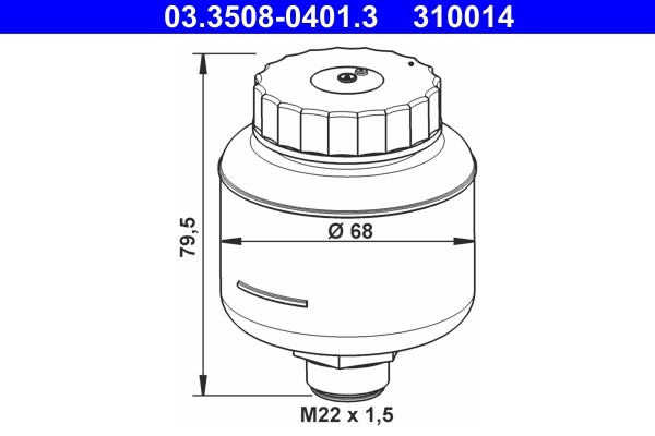 Ausgleichsbehälter, Bremsflüssigkeit ATE 03.3508-0401.3