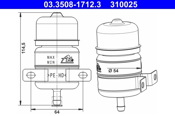 Ausgleichsbehälter, Bremsflüssigkeit ATE 03.3508-1712.3