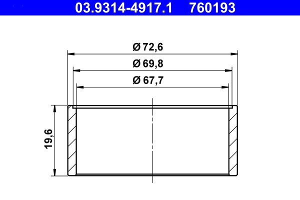Montagering, Staubschutzkappe (Bremssattelkolben) ATE 03.9314-4917.1