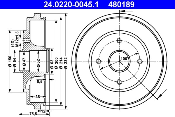 Bremstrommel ATE 24.0220-0045.1