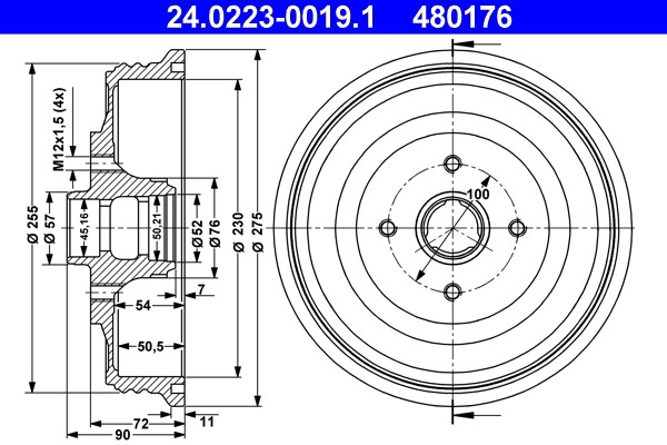 Bremstrommel ATE 24.0223-0019.1