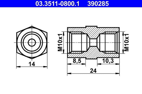Adapter, Bremsleitung ATE 03.3511-0800.1