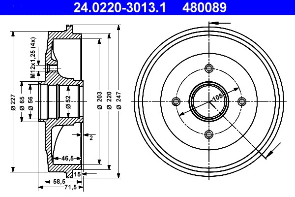 Bremstrommel ATE 24.0220-3013.1