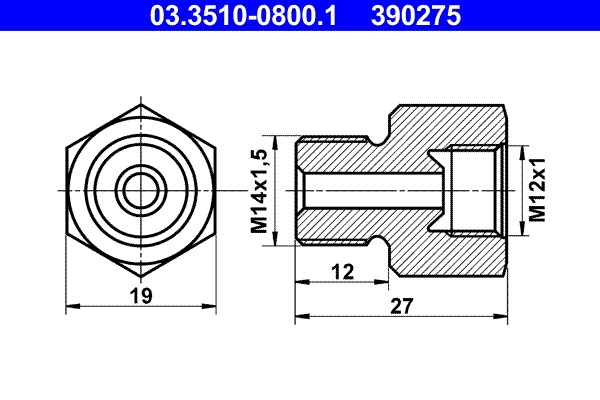 Adapter, Bremsleitung ATE 03.3510-0800.1