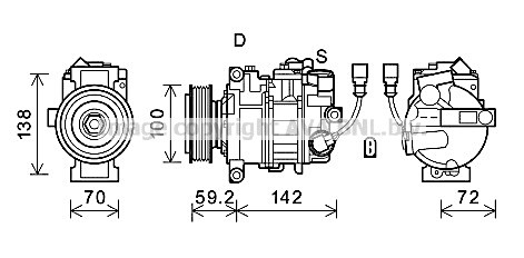 Kompressor, Klimaanlage AVA QUALITY COOLING VNAK385