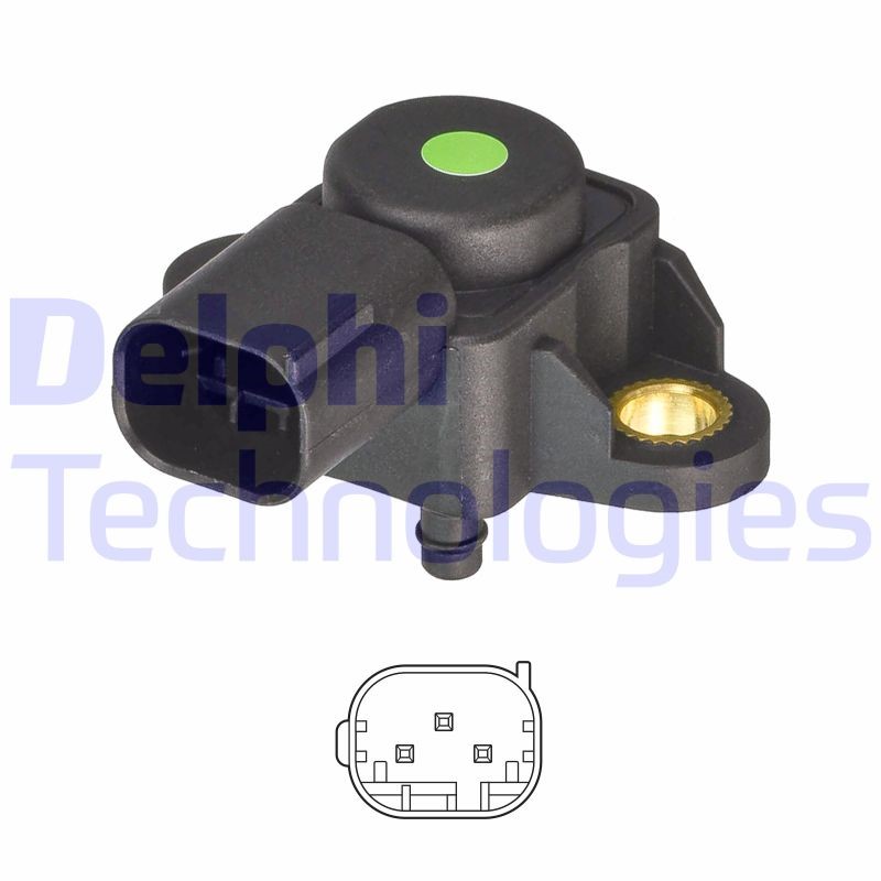 Sensor, Saugrohrdruck DELPHI PS20068-12B1