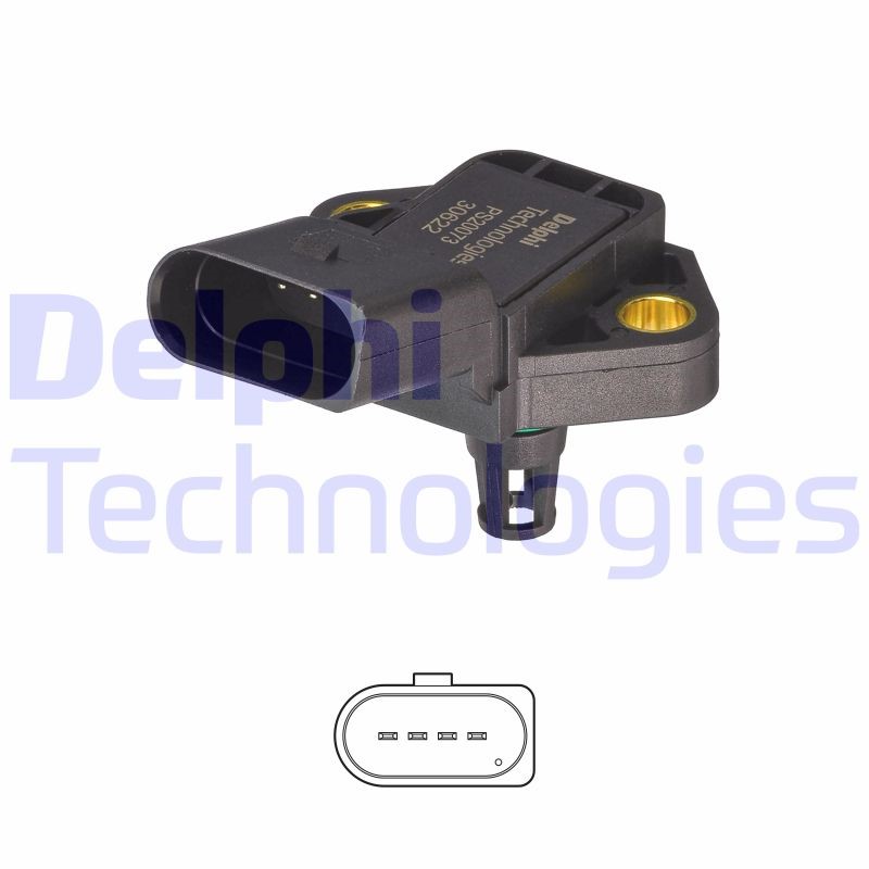 Sensor, Saugrohrdruck DELPHI PS20073-12B1