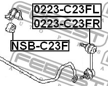Stange/Strebe, Stabilisator FEBEST 0223C23FL 2