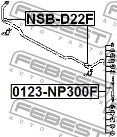 Lagerbuchse, Stabilisator FEBEST NSBD22F 2