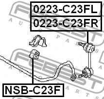 Lagerbuchse, Stabilisator FEBEST NSBC23F 2