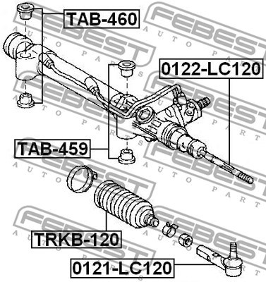 Lagerung, Lenkgetriebe FEBEST TAB460 2