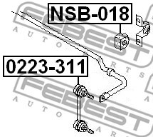 Lagerung, Stabilisator FEBEST NSB018 2