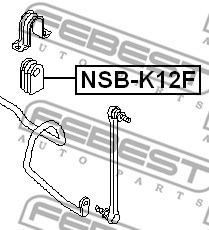 Lagerbuchse, Stabilisator FEBEST NSBK12F 2
