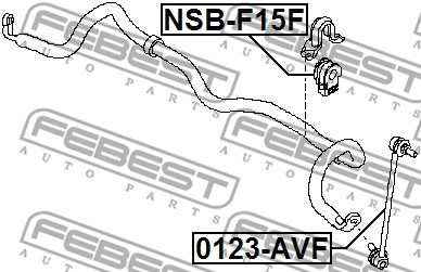 Lagerung, Stabilisator FEBEST NSBF15F 2