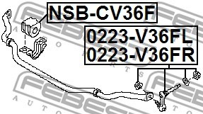 Stange/Strebe, Stabilisator FEBEST 0223V36FL 2