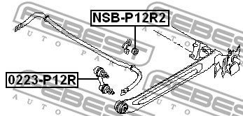Lagerung, Stabilisator FEBEST NSBP12R2 2