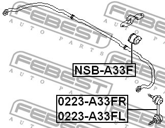 Stange/Strebe, Stabilisator FEBEST 0223A33FL 2