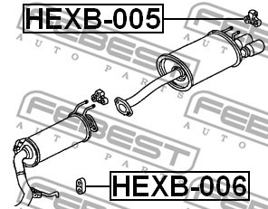 Montagesatz, Abgasanlage FEBEST HEXB006 2