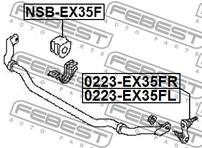 Stange/Strebe, Stabilisator FEBEST 0223EX35FR 2