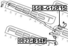 Lagerung, Stabilisator FEBEST SSBG12R15 2