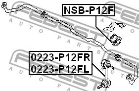 Stange/Strebe, Stabilisator FEBEST 0223P12FR 2
