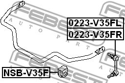 Stange/Strebe, Stabilisator FEBEST 0223V35FR 2