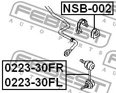 Lagerung, Stabilisator FEBEST NSB002 2