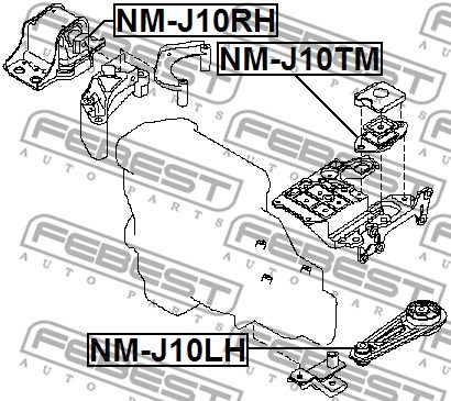 Lagerung, Motor FEBEST NMJ10RH 2