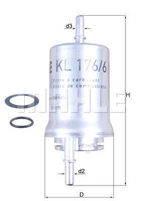 Kraftstofffilter MAHLE KL176/6D 5