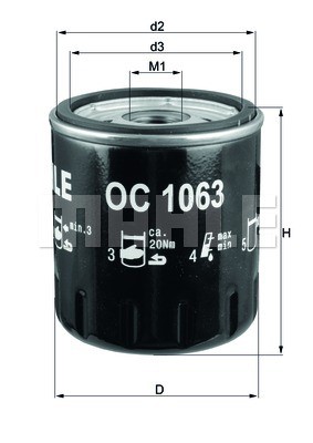Ölfilter MAHLE OC1063