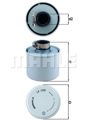Luftfilter, Kompressor-Ansaugluft MAHLE LX1245