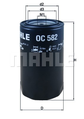 Ölfilter MAHLE OC582